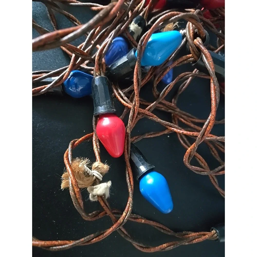 Vintage Antique Light Strands  Christmas Lights‎ Red Blue